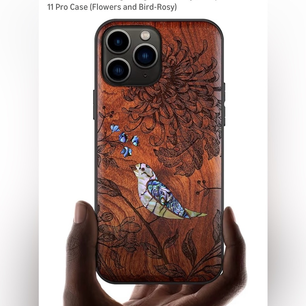 Carveit Wooden Bird Design protective IPhone Case for IPhone 11 Pro